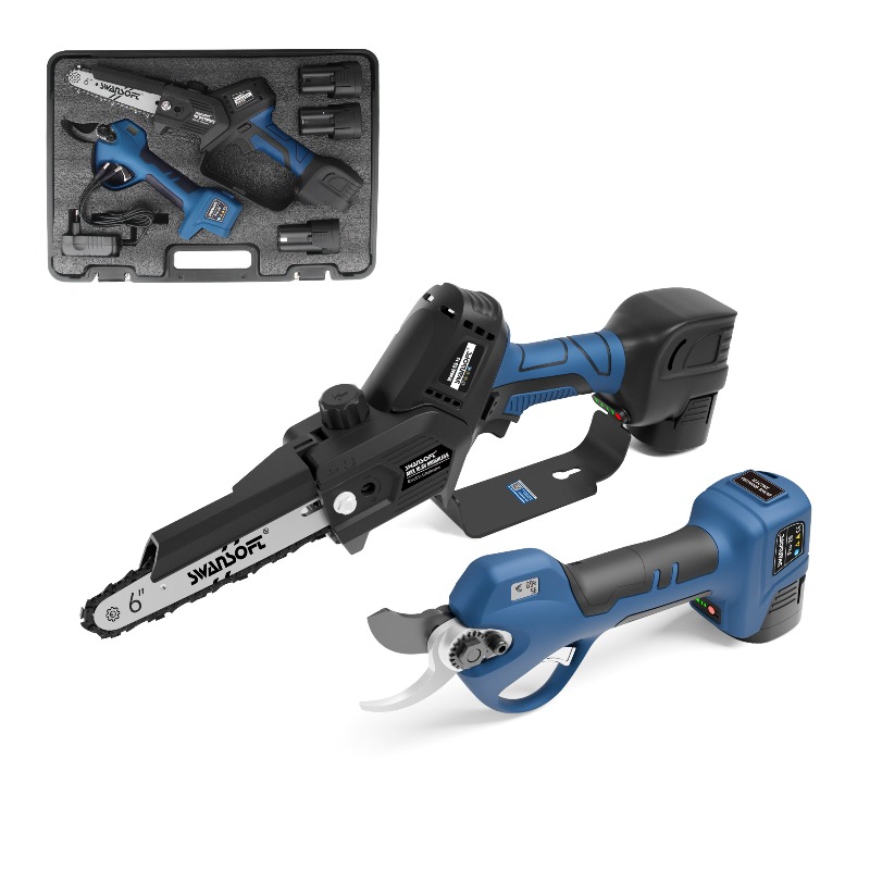 Power Tools Electrical - 【Bestseller】Kabelloses, bürstenloses, elektrisches Gartenscheren- und Kettensägen-Kombinationsset,
